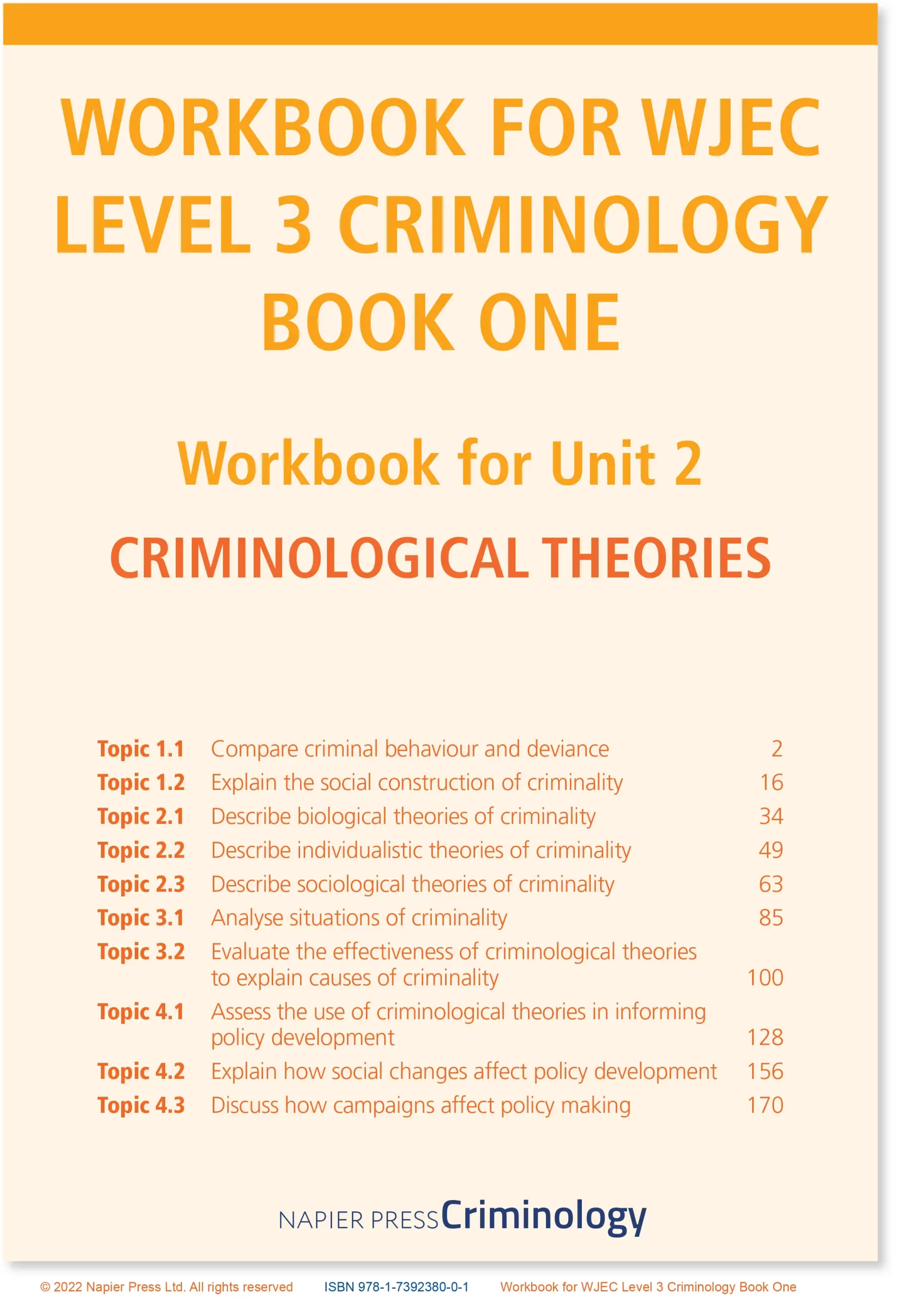 Criminology Book 1 Unit 2